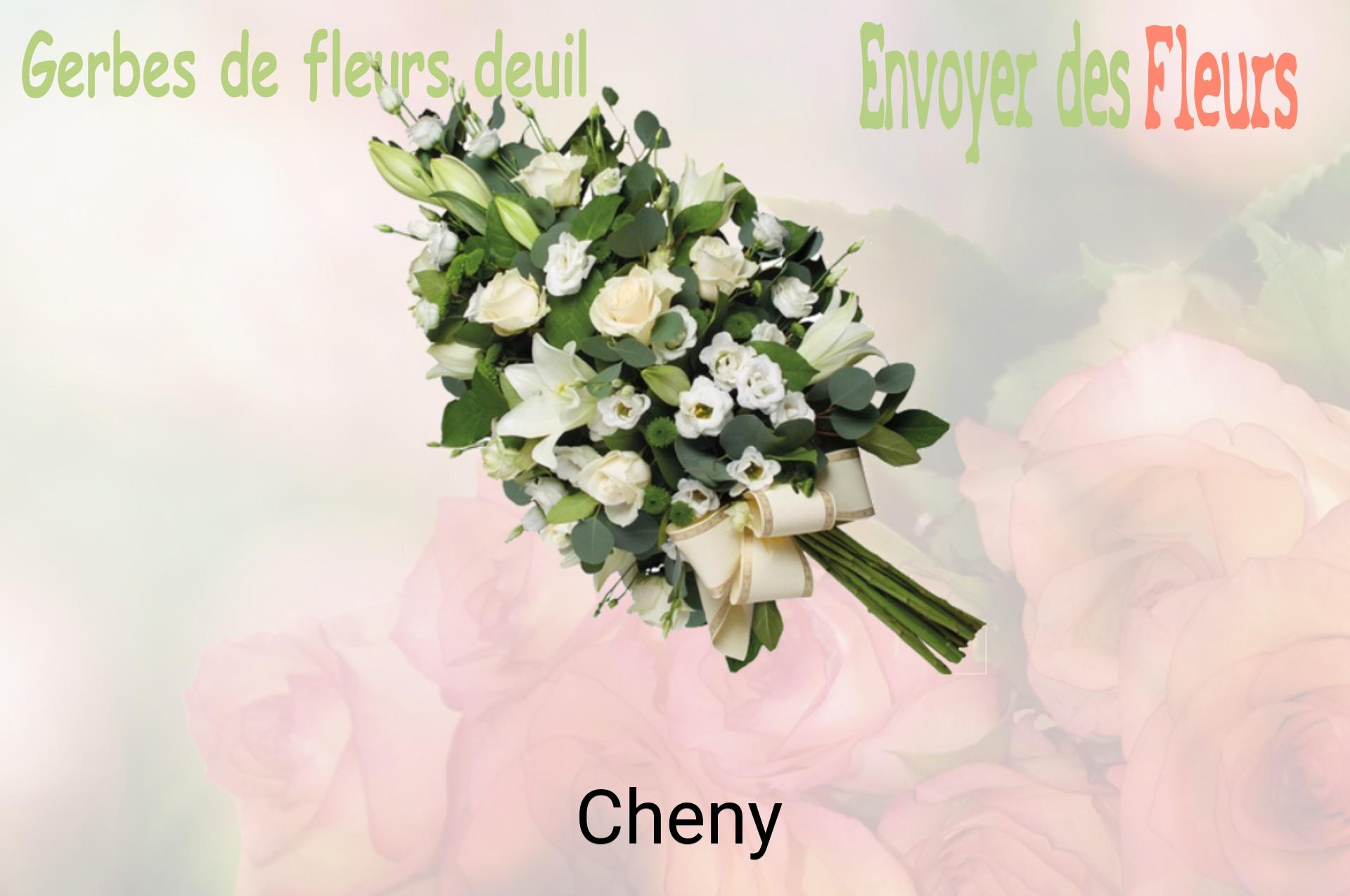 Gerbe de fleurs de deuil livrée à Cheny